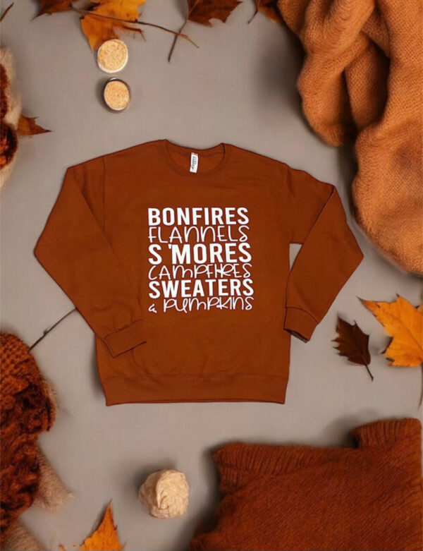 Bonfires, Flannels, Smores Fall Sweatshirt *Final Sale*