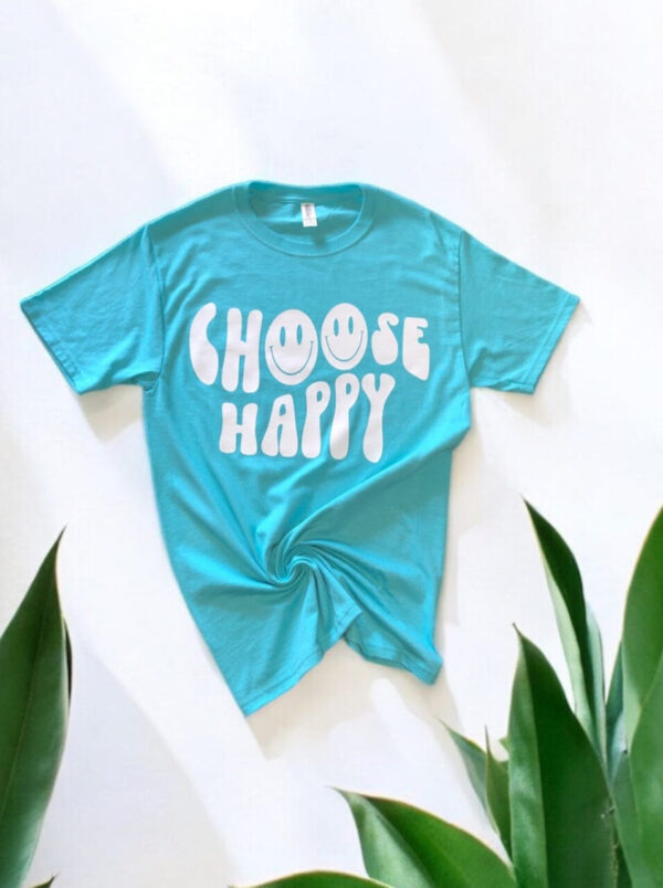 Choose Happy Short Sleeve Tee- White Lettering