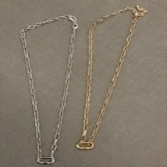 16″ Adjustable Chain Necklace With 1/2″ Carabiner