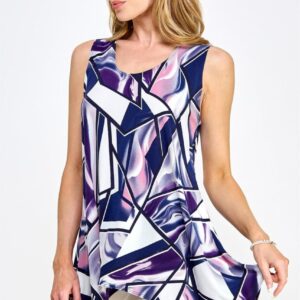 Abstract Shark Bite No Wrinkle Tank Tunic – Purple