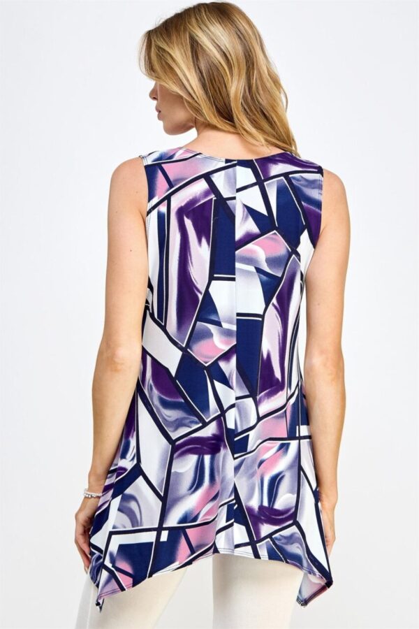 Abstract Shark Bite No Wrinkle Tank Tunic – Purple