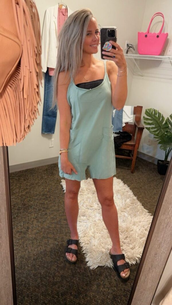 Sweet Summatime Active Romper in Green