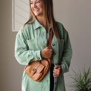 Mist Green Corduroy Shacket • S-2XL PLUS