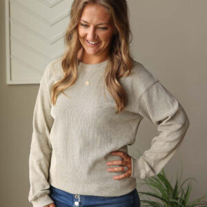 Grey Ribbed Everyday Sweatshirt • S-3XL PLUS