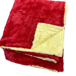 Red+Yellow •Duo• Toddler Sized Minky Blanket