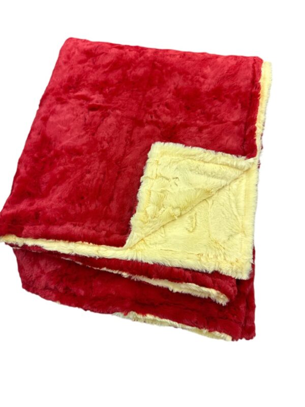 Red+Yellow •Duo• Toddler Sized Minky Blanket