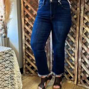 Chicago High Rise Crop Flare Denim-CURVY