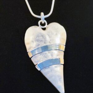 Banded Heart Pendant Necklace