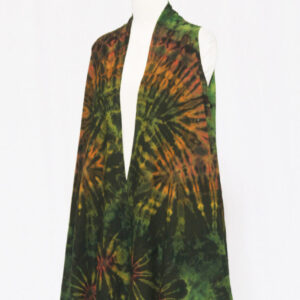 Cotton Tie Dye Vest w/Pockets Green