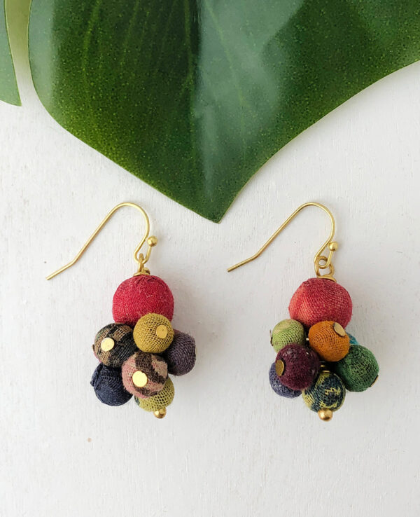 Kantha Cluster Earrings