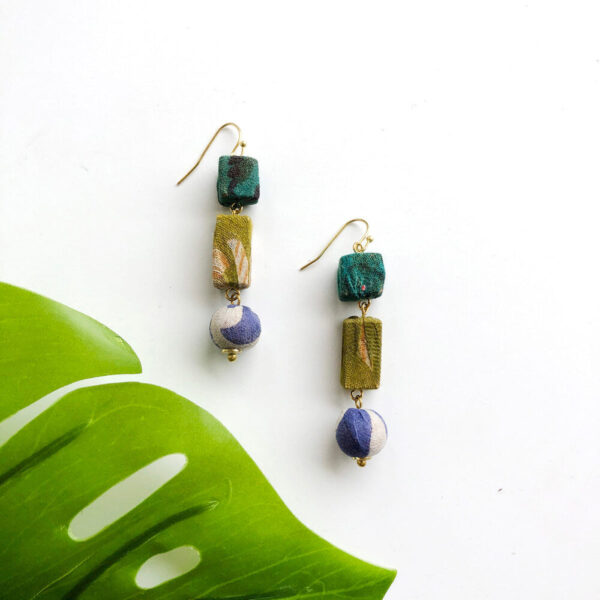 Kantha Linear Shapes Earrings