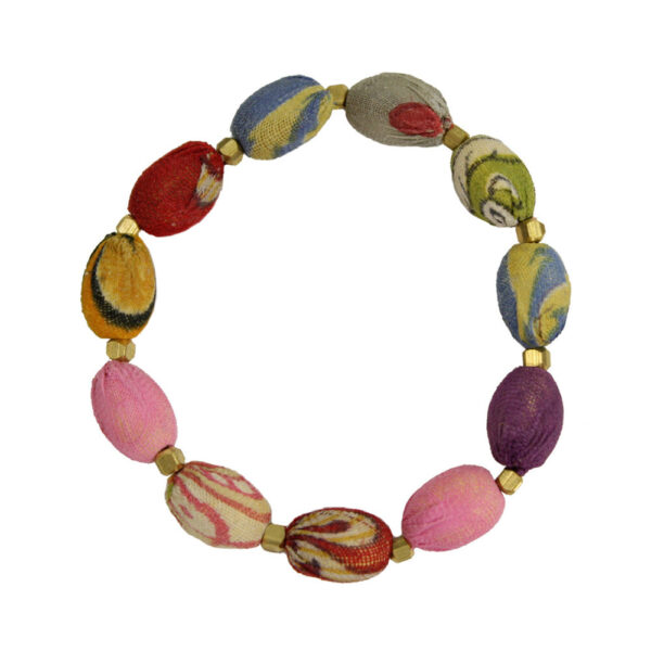 Kantha Oval Beaded Bracelet