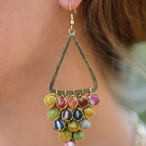 Kantha Reflective Chandelier Earrings