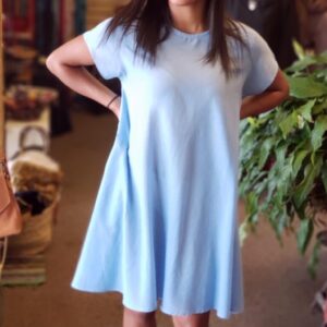 Sky Blue Cap Sleeve Dress