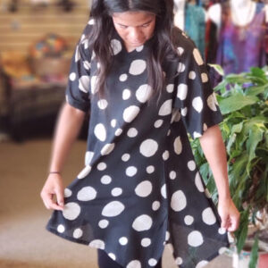 Oversized Cotton Tunic Dots Print