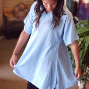 Oversized Cotton Tunic Sky Blue