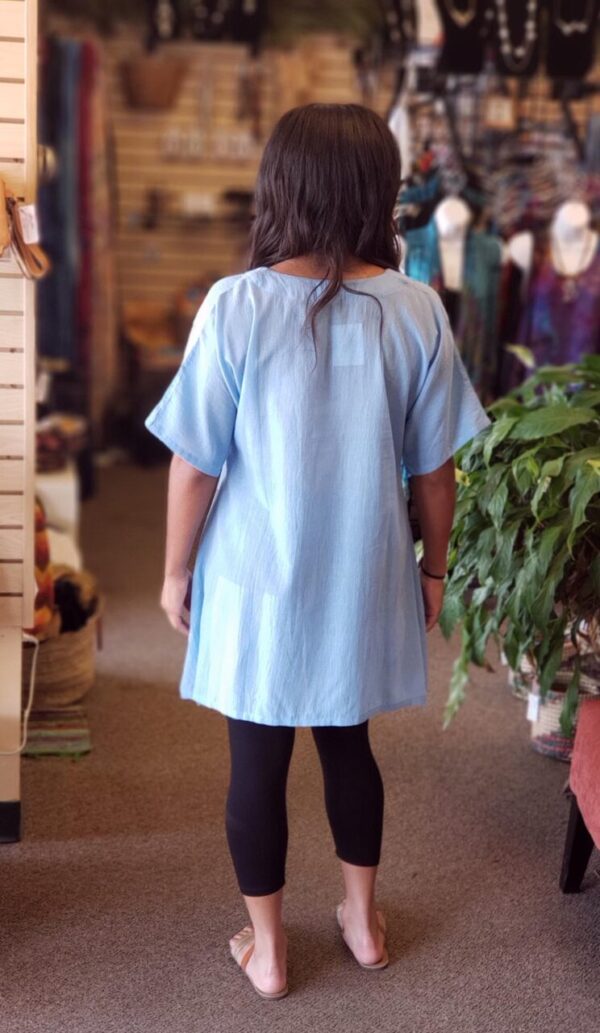 Oversized Cotton Tunic Sky Blue