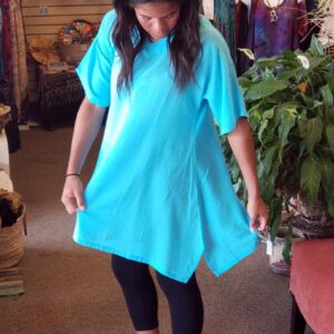 Oversized Cotton Tunic Turquoise