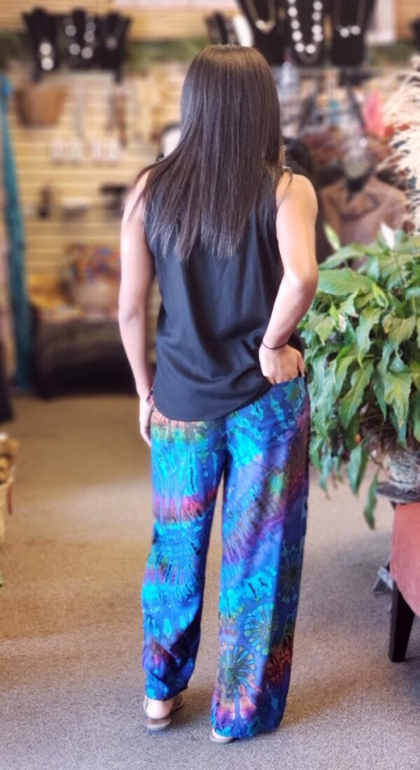 Tie Dye Rayon Straight Leg Pants