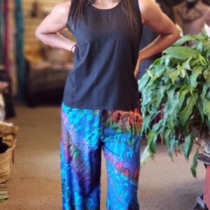 Tie Dye Rayon Straight Leg Pants