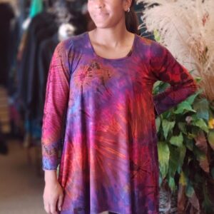 Purple Tie Dye Long Sleeve Tunic