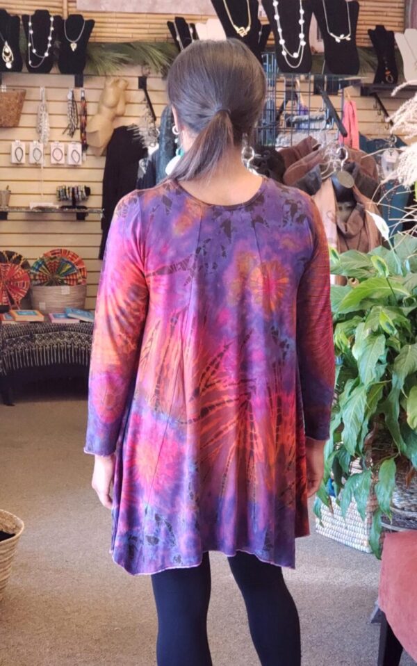 Purple Tie Dye Long Sleeve Tunic