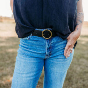 Wide Brass Ring Belt