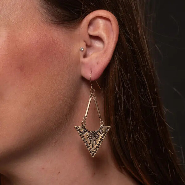 Stamped Triangle Earrings