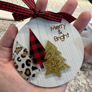 Cheetah & Plaid Trees Christmas Ornament