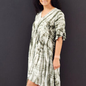 Green Tie Dye Hi/Lo Dress