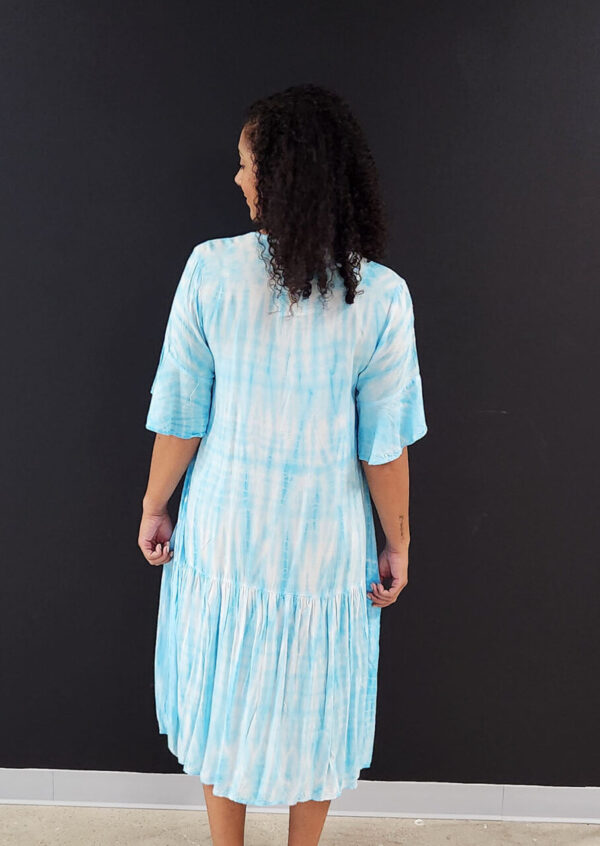 Blue Tie Dye Hi/Lo Dress