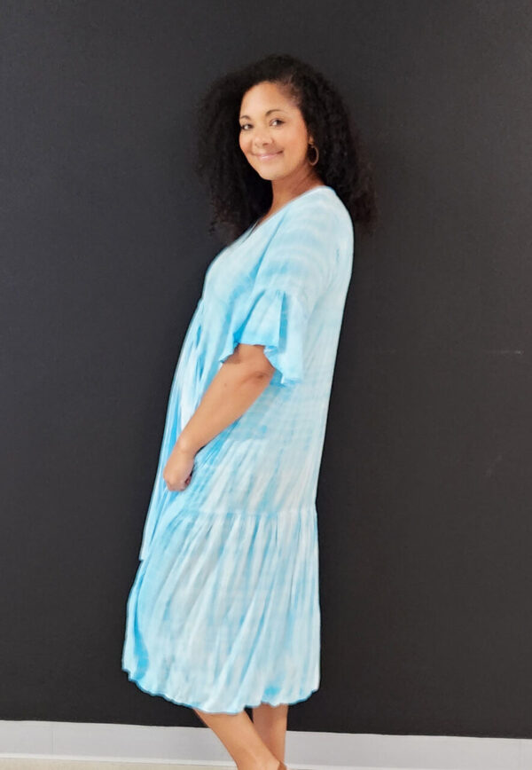 Blue Tie Dye Hi/Lo Dress