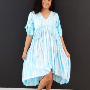 Blue Tie Dye Hi/Lo Dress