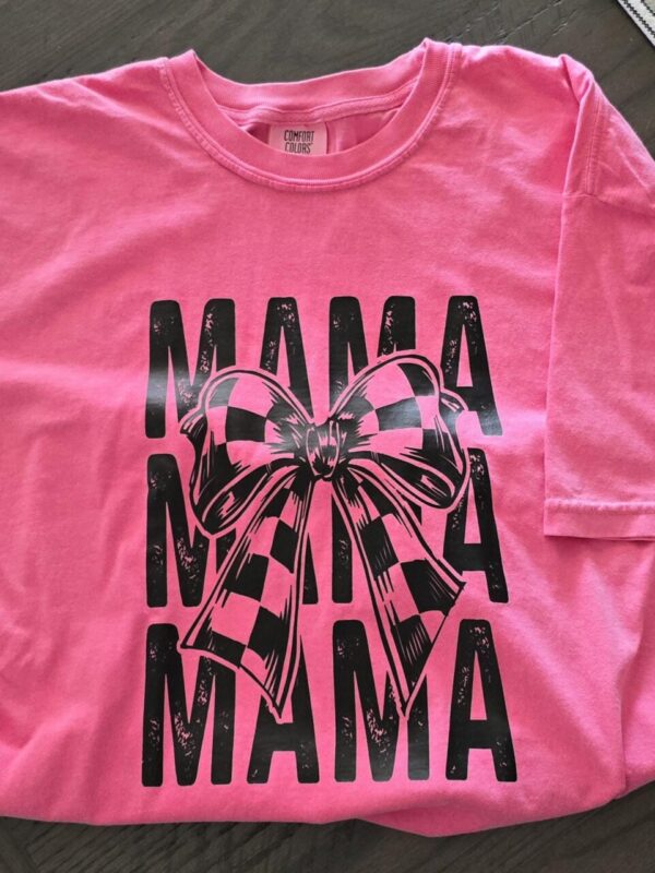 Cute Mama Bow T-shirt – Hot Pink