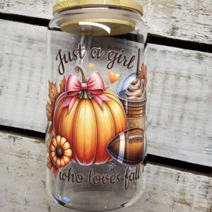 Cute Autumn Girl Cup | I love fall cup | Football | Pumpkin