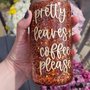 Fall Leaves Glitter Cup – Snow Globe Cup