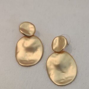 Gold Double Ovals Post Earrings