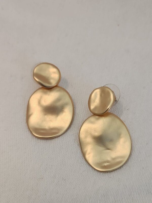 Gold Double Ovals Post Earrings