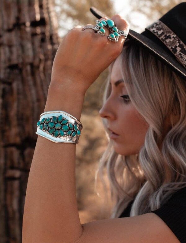 Take Me To The Festival Sterling Silver & Turquoise Cuff