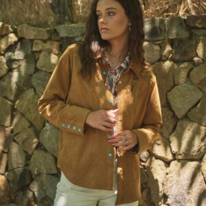 Suede Western Shirt Blouse