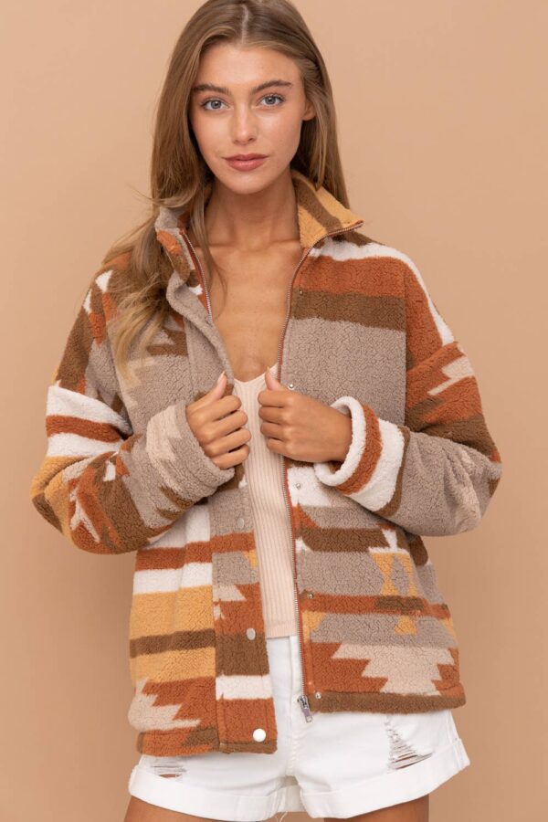 Aztec Soft Cozy Jacket – Small remaining