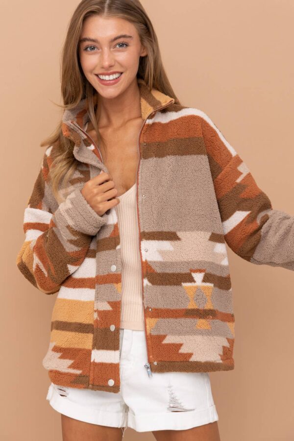 Aztec Soft Cozy Jacket – Small remaining