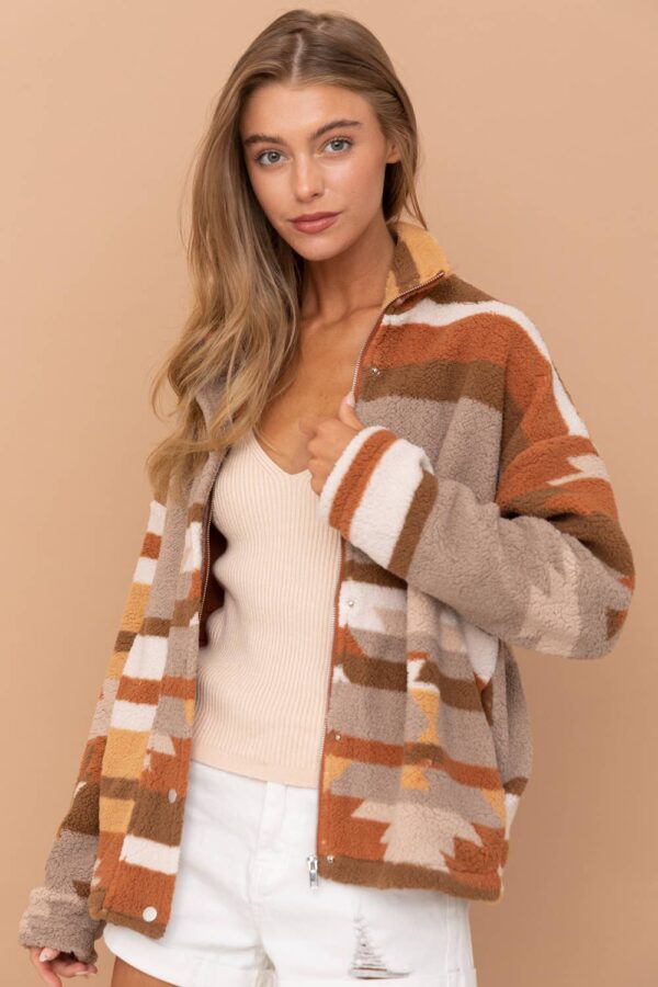 Aztec Soft Cozy Jacket – Small remaining