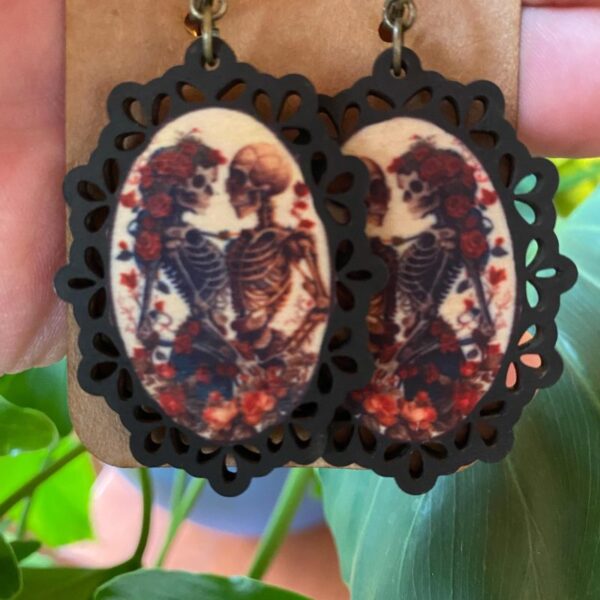 Primitive Wooden Halloween Earrings