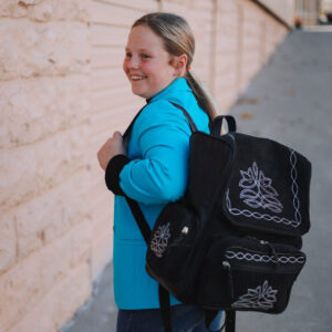 Black Suede leather Boot Stitch Backpack