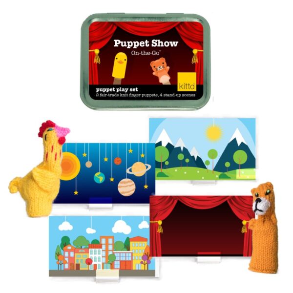 Puppet Show On-the-Go Kids Pretend Play Set! Kids travel toy