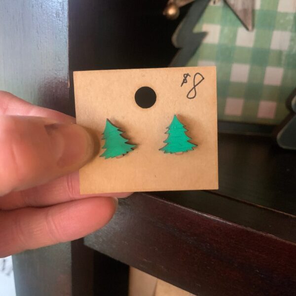 Wooden Christmas Earrings