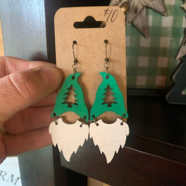 Wooden Christmas Earrings