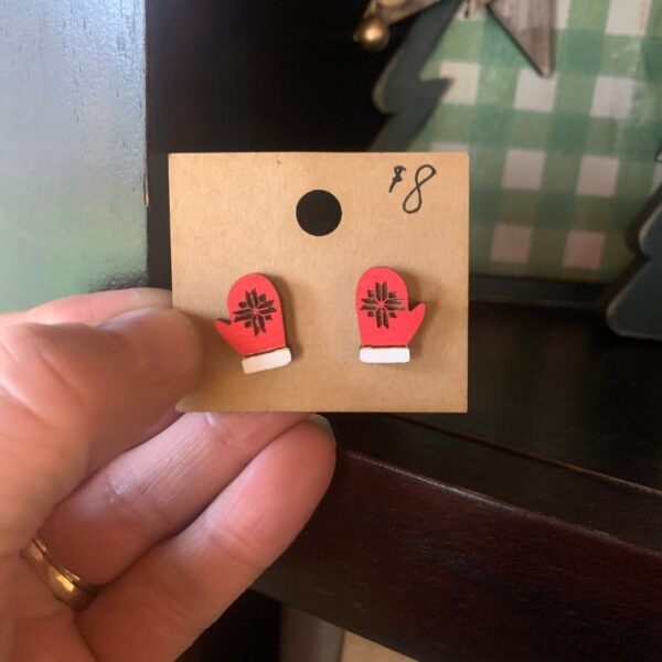 Wooden Christmas Earrings