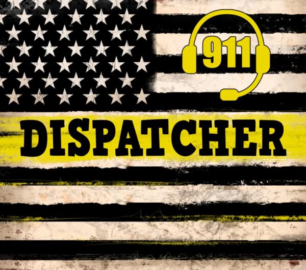 911 Dispatcher Stainless Steel Tumbler Yellow Line Flag Stars and Stripes